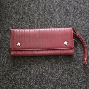 Kenneth Cole New York Quilted Burgundy Wristlet